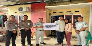 Satlantas Polresta Bersama Jasa Raharja Jambi Santuni Korban Tabrak Lari