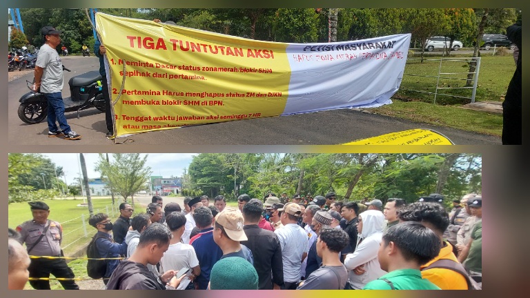 Warga Kenali Demo Pertamina Jambi Desak Hapus Zona Merah, Diwarnai Adu Mulut