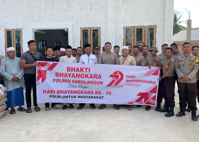 Sambut Hari Bhayangkara Ke-79, Polres Sarolangun Bhakti Religi Rumah Ibadah 