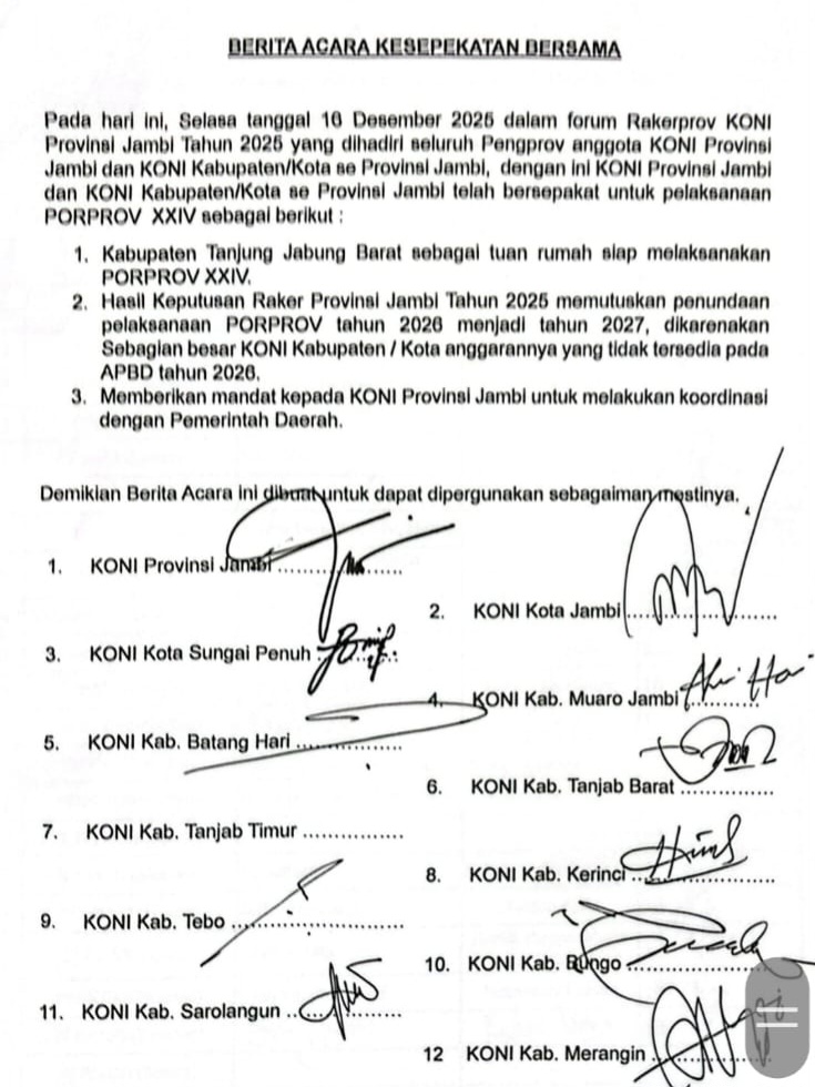 Tak Ada Duit, PORPROV Jambi 2026 Batal Digelar