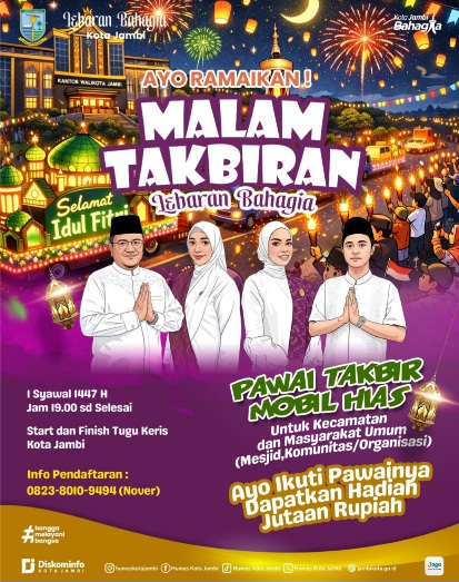 Semarakkan Malam Takbiran, Pemkot Jambi Akan Gelar “Pawai Takbir Keliling Mobil Hias”